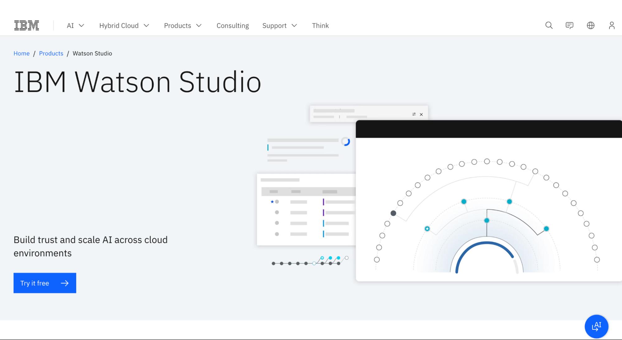 IBM Watson Studio webpage